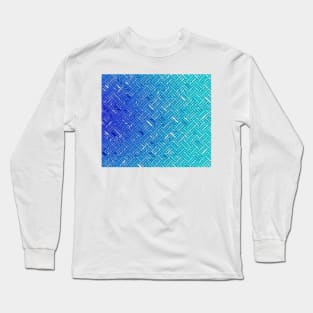 3D abstract blue pattern in the style of lattice characters Long Sleeve T-Shirt